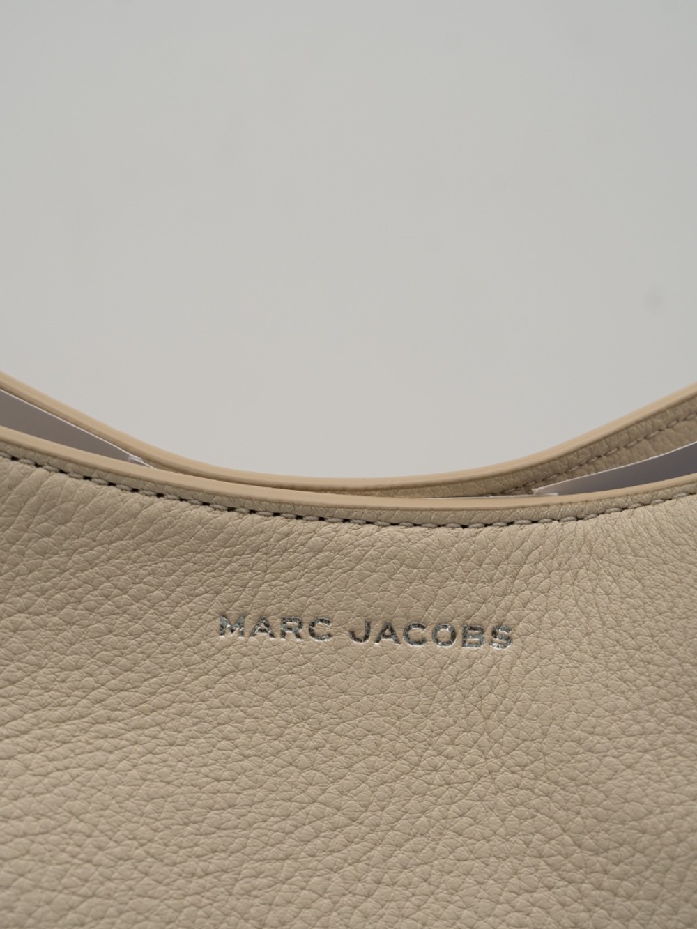 Marc Jacobs Leather Crescent Dual Hobo Large Shoulder Bag Cloud White - Picture 8 of 9